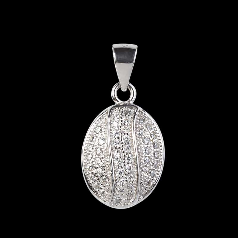 آویز گردنبند نقره زنانه مدل بیضی کد NG2597