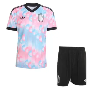 ست تی شرت و شلوارک ورزشی پسرانه مدل بلژیک Away 2026