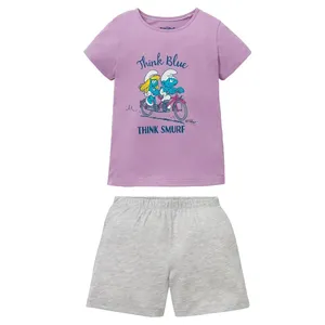 ست تی شرت و شلوارک دخترانه مدل اسمورف ها کد 8806841