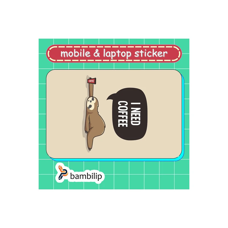 استیکر بامبیلیپ مدل کارت عابر طرح من قهوه می خوام کد 7256522