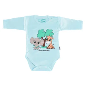 بادی آستین بلند نوزادی مدل باغ وحش