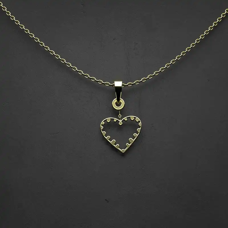 گردنبند طلا 18 عیار زنانه مدوپد مدل  طرح قلب کد DD1221