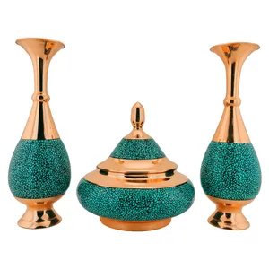 ست سه تکه شکلات خوری و گلدان فیروزه کوبی حامد کریمی کد hf119-194