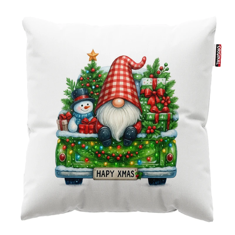 کوسن پاد آفرین مدل کریسمس طرح بابانوئل کاج گوزن آدم برفی کد PK302626 سایز 30*30 سانتی متر