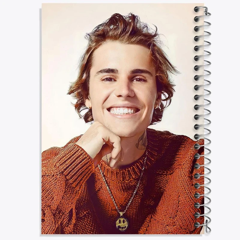دفتر ژورنال نویسی 50 برگ خندالو مدل نقطه ای طرح جاستین بیبر Justin Bieber کد 19019