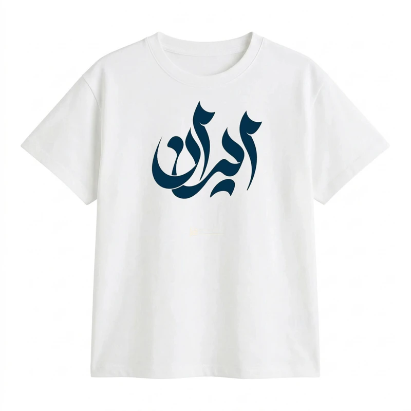 تی‌شرت اورسایز آستین کوتاه زنانه مدل باکسی طرح ایران کد b1