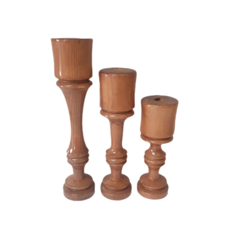 شمعدان مدل چوبی طرح هانل کد ۰۱ مجموعه ۳عددی