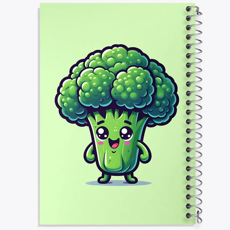 دفتر شطرنجی 50 برگ خندالو طرح کلم بروکلی کیوت کد N2984