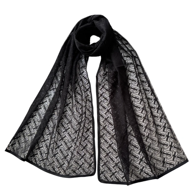 شال زنانه مدل توری دور نوار دوزی تابستانی کد 2