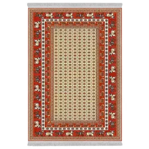 فرش پارچه‌ای دفه مدل فرشینه هازان مخمل طرح فانتزی کد 3389
