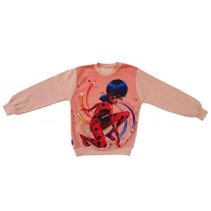 سویشرت دخترانه مدل دختر کفشدوزکی رنگ گلبهی