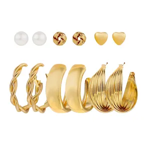 گوشواره میخی زنانه کد s152 مجموعه ۶ عددی