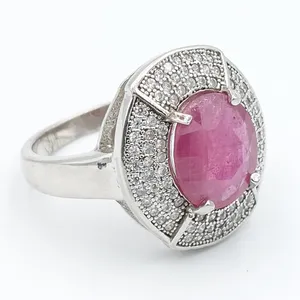 انگشتر نقره زنانه مدل یاقوت سرخ کد 20570