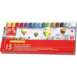 پاستل مومی 15 رنگ کارن داش مدل Hobby