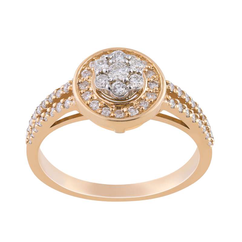 انگشتر طلا 18 عیار زنانه جواهری سروری مدل 10555