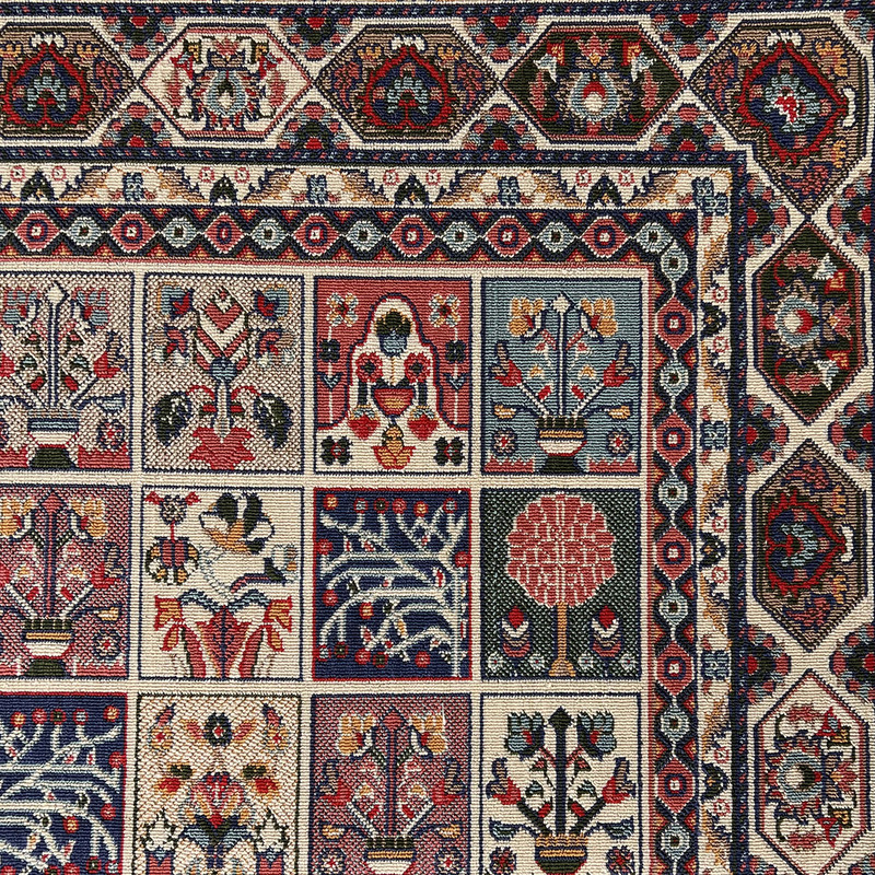 گلیم ماشینی جزیره طرح خشتی اسپرت دستار کد Ke-8-01