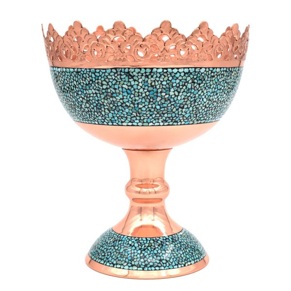 آجیل خوری فیروزه کوبی مسی طرح شبکه بری کد 21-2