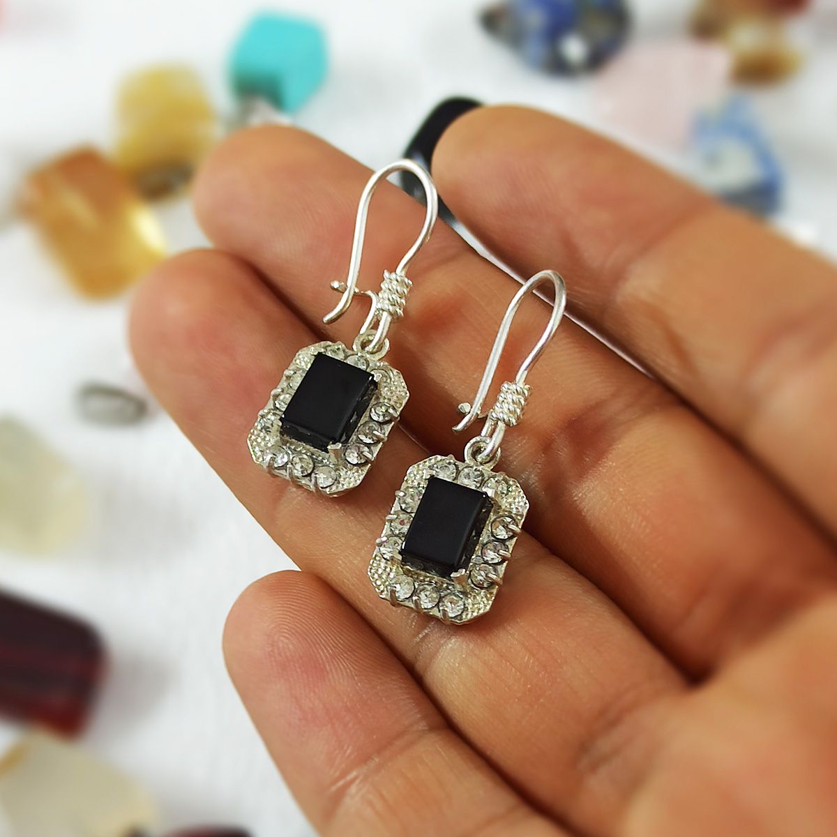 گوشواره نقره زنانه سلین کالا مدل عقیق ce-g-aghigh - - 3