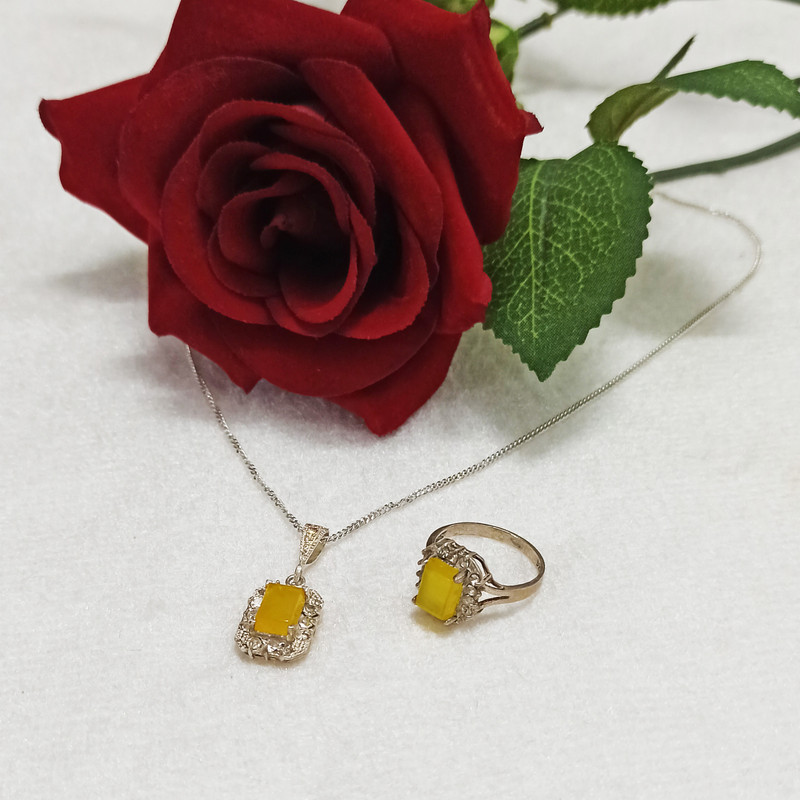 نیم ست نقره زنانه سلین کالا مدل شرف الشمس کد ce-shams4