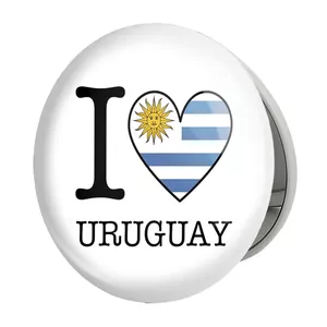 آینه جیبی خندالو طرح پرچم اروگوئه مدل تاشو کد 20570 