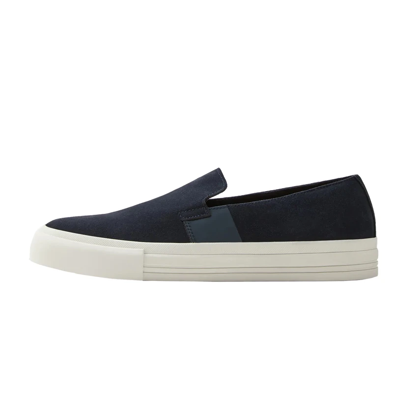 کفش روزمره مردانه زارا مدل BLUE LEATHER SNEAKERS 2238720010