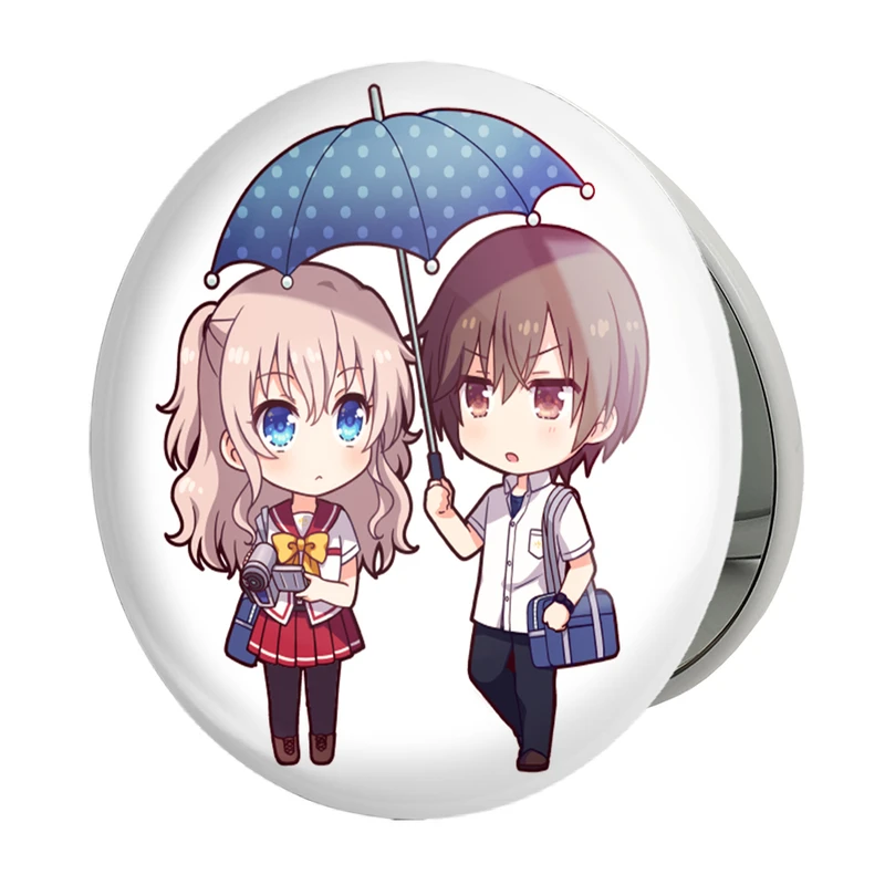 آینه جیبی خندالو طرح توموری و یو انیمه شارلوت مدل تاشو کد 32094