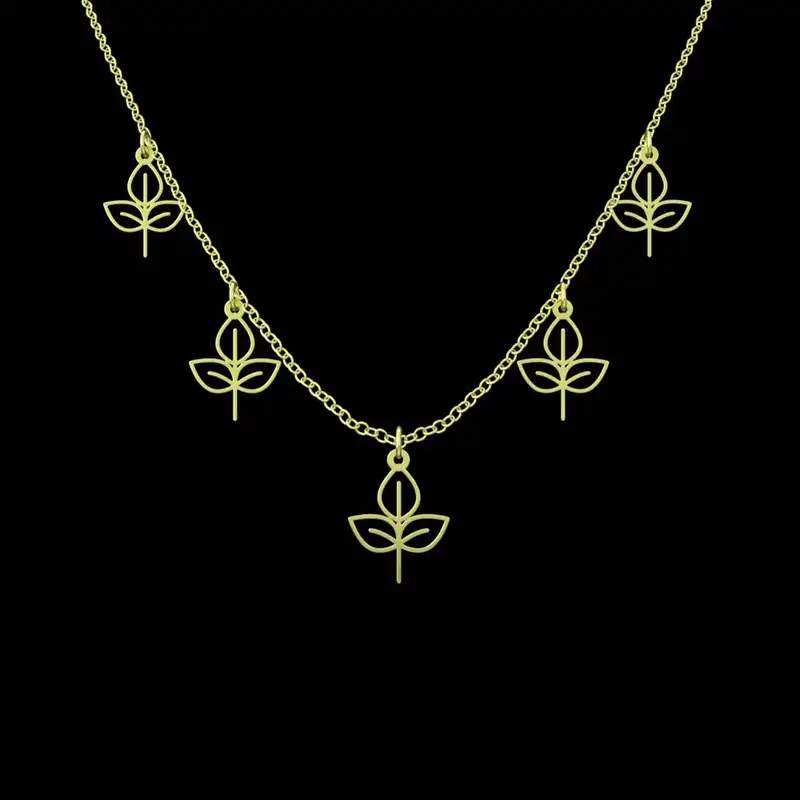 گردنبند طلا 18 عیار زنانه مدوپد مدل برگ کد RNA16004