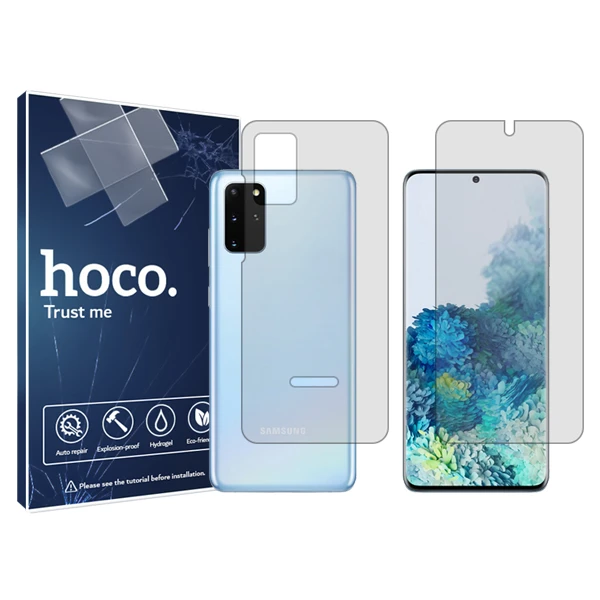 محافظ صفحه نمایش شفاف هوکو مدل HyGEL  مناسب برای گوشی موبایل سامسونگ Galaxy S20 Plus 5G به همراه محافظ پشت گوشی