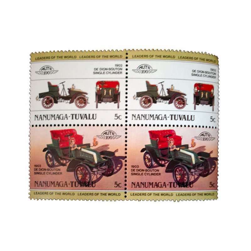 تمبر یادگاری طرح اتومبیل مدل de dion کد 107 مجموعه 4 عددی
