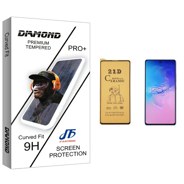 محافظ صفحه نمایش سرامیکی جی اف مدل Diamond glass مناسب برای گوشی موبایل سامسونگ Galaxy A91