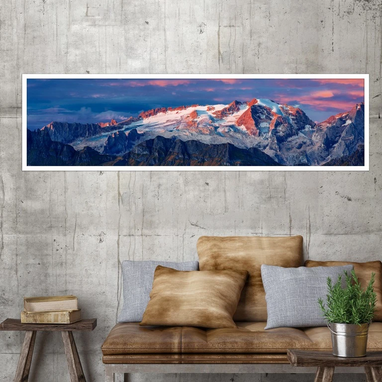 تابلو بکلیت طرح منظره کوهستان برفی مدل کشیده W-7666