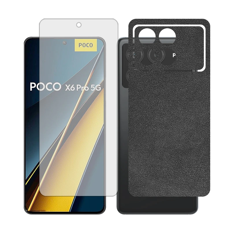 محافظ صفحه نمایش شفاف گلس مدل Together مناسب برای گوشی موبایل شیائومی Poco X6 Pro به همراه برچسب پوششی پشت گوشی 
