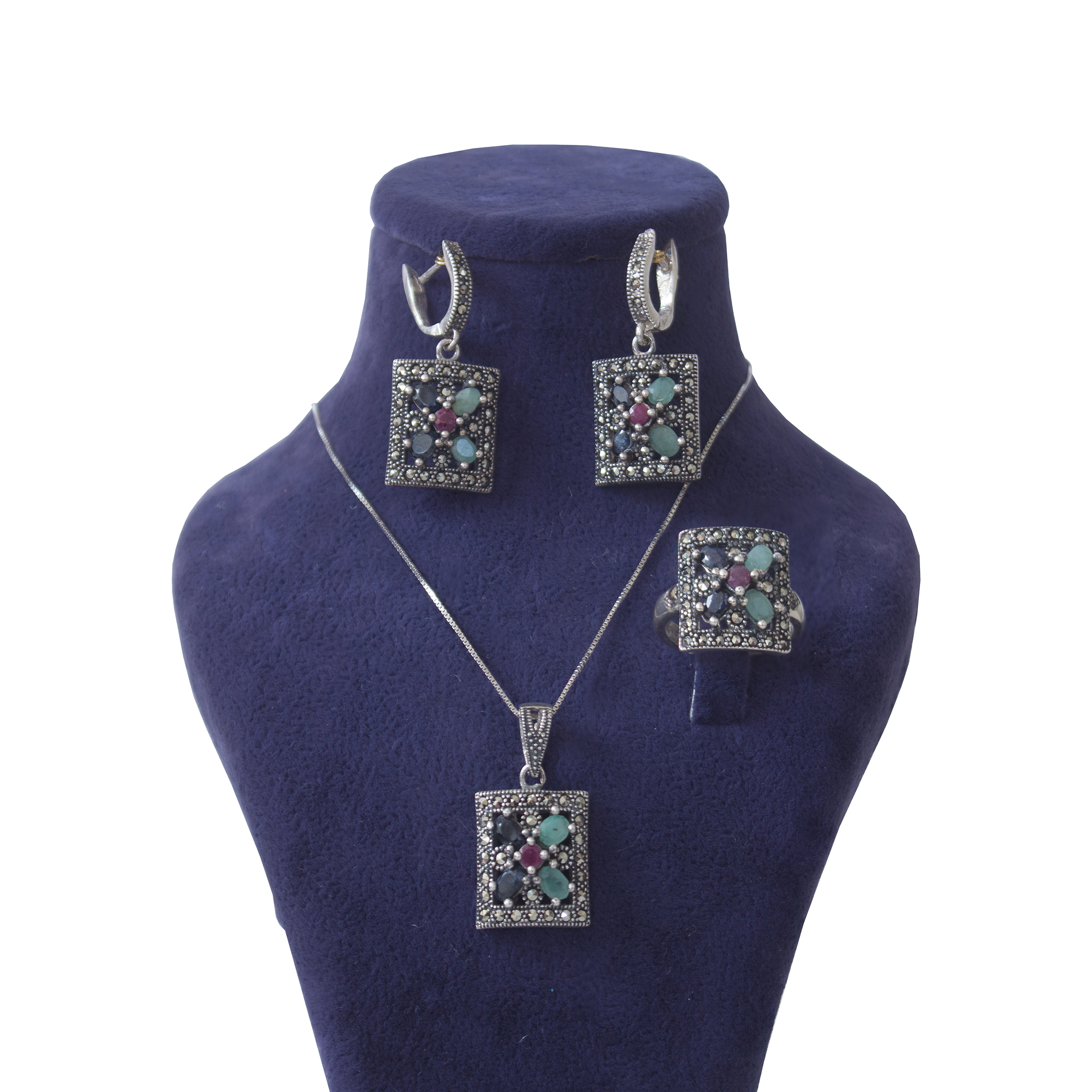 نیم ست نقره زنانه کد 0014