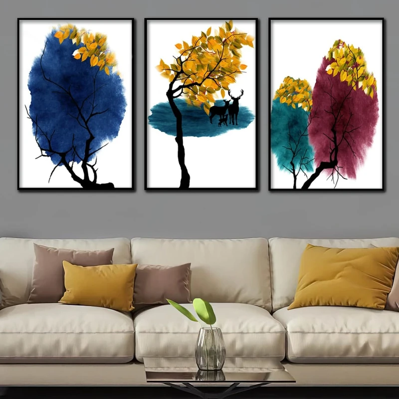 تابلو آتریسا طرح مدرن مدل AT00433 مجموعه 3 عددی