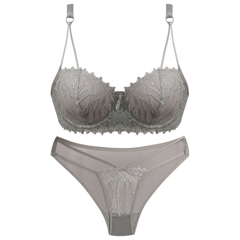 ست شورت و سوتین زنانه کارنا رز مدل گیپور کد 3373 رنگ طوسی