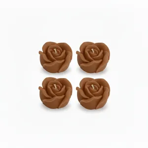 شمع دست ساز طرح گل رز مجموعه 4 عددی