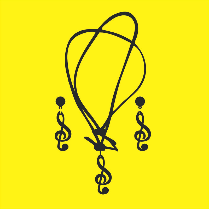 نیم ست دخترانه مدل نت موسیقی