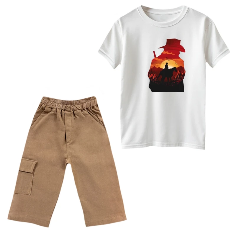 ست تی‌شرت و شلوارک پسرانه مدل red dead