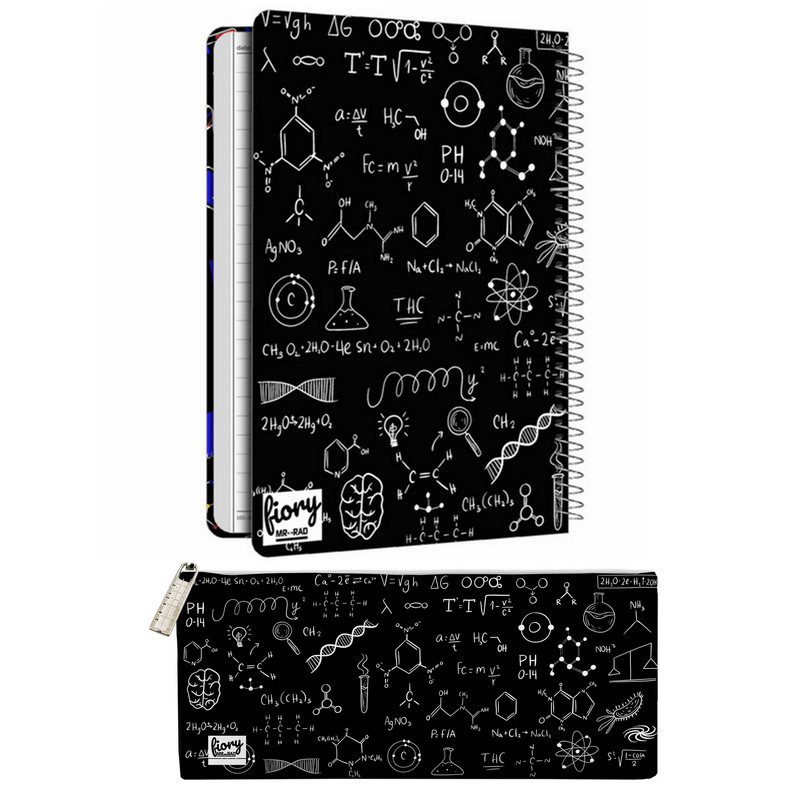 دفتر مشق 50 برگ مستر راد مدل شیمی کد fiory 2095 به همراه جامدادی