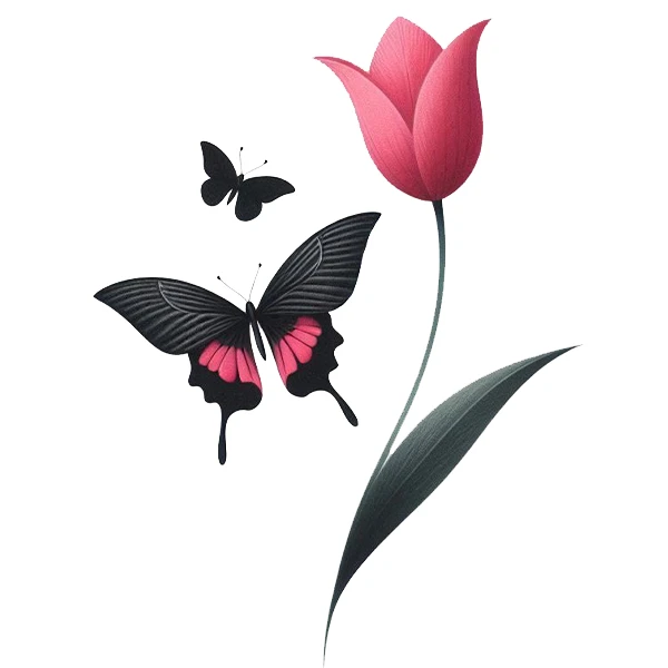 استیکر پارچه و لباس پاد آفرین طرح گل و پروانه کد 1282