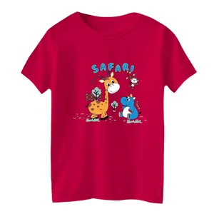 تی شرت آستین کوتاه بچگانه مدل زرافه و دوستان