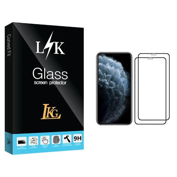 محافظ صفحه نمایش ال کا جی مدل LK Glass مناسب برای گوشی موبایل اپل iPhone 11 Pro بسته دو عددی