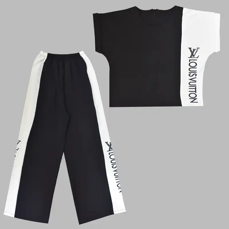 ست تی شرت و شلوار دخترانه مدل روز و شب