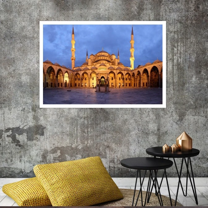 تابلو بکلیت طرح مسجد سلطان احمد استانبول مدل قاب شاسی W-s8124