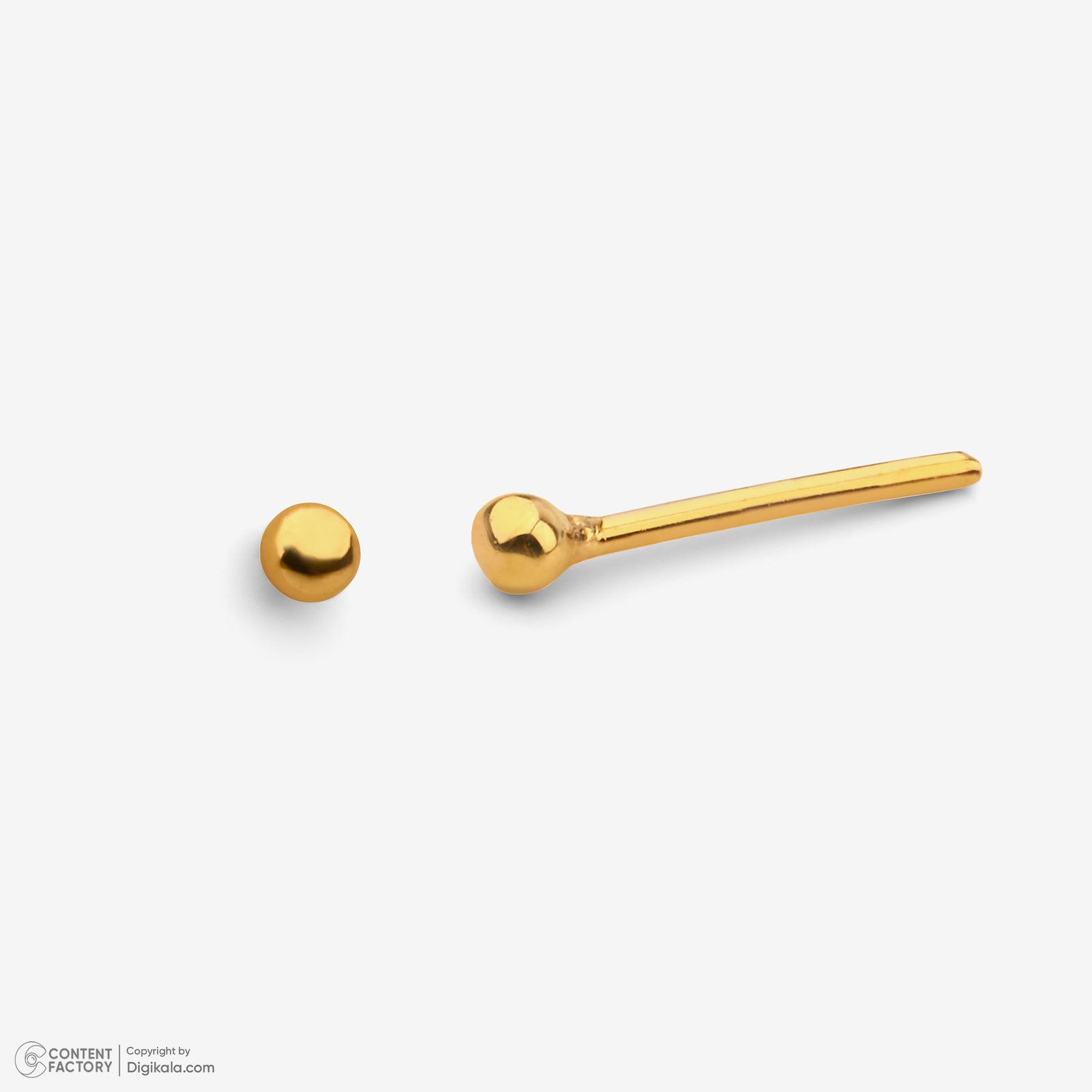 گوشواره میخی طلا 18 عیار زنانه پرسته مدل گوی کد WE683 -  - 5