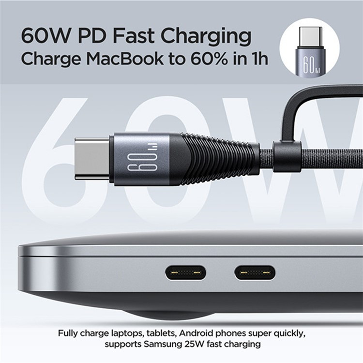 کابل تبدیل USB/USB-C به لایتنینگ/USB-C جوی روم مدل SA37-2T2 طول 1.2 متر