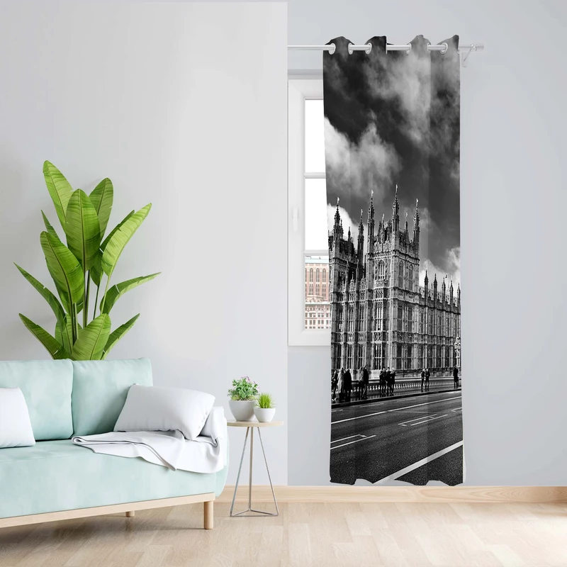 پرده طرح پاریس مدل مخمل پانچی کد 1607 z سایز 140x200 سانتی متر