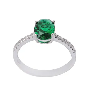 انگشتر نقره زنانه بازرگانی میلادی مدل کوارتز تراش جواهری رکاب رادیوم کد AWR_1142