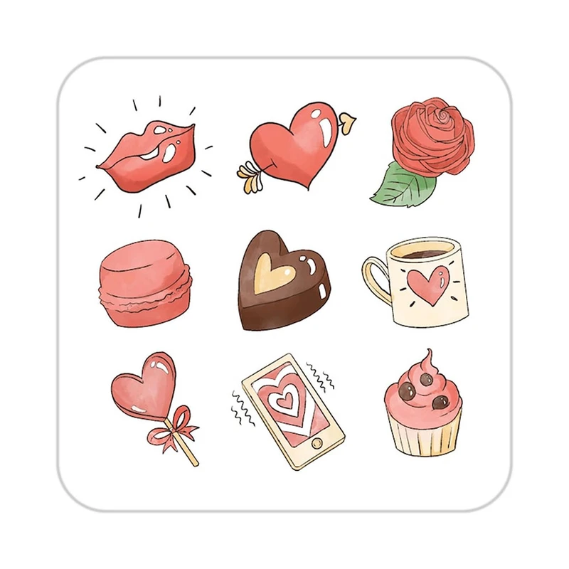 زیر لیوانی کاکتی طرح عاشقانه مدل mp41074