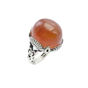 انگشتر نقره مردانه مدل عقیق دامله کد 51460